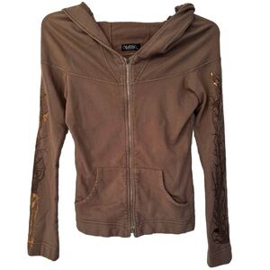 Lauren Moshi Butterflies & Tree Women’s Brown Hoodie Size XS